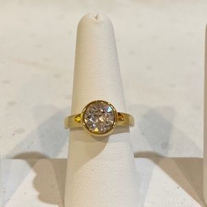 Touchstone Crystal, Gold Bliss Ring, Crystal - Size 8, Original box with sleeve.